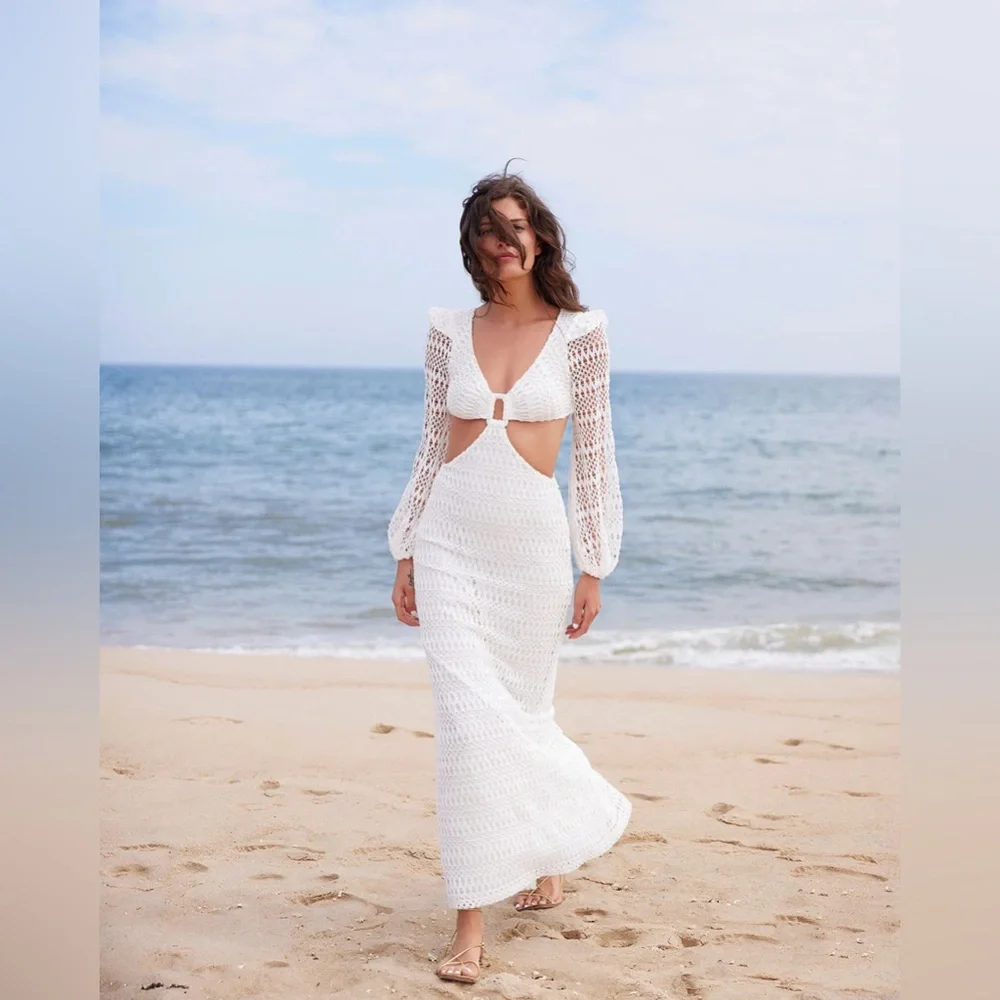 PatBO | Dresses | Patbo Crochet Cut Out Maxi Dress In White | Poshmark